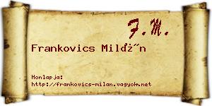 Frankovics Milán névjegykártya