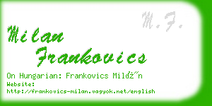 milan frankovics business card
